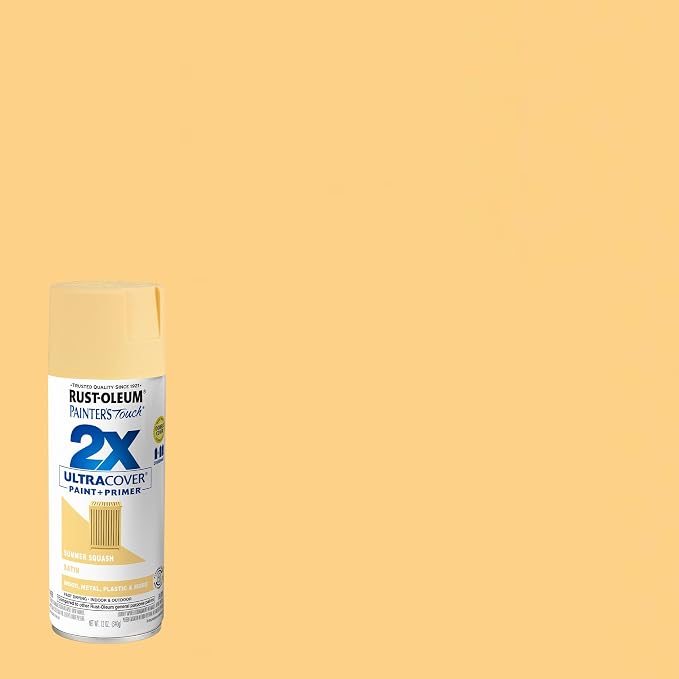 Rust-Oleum Painter's Touch 2X Ultra Cover Spray Paint, Satin Summer Squash - Image 2