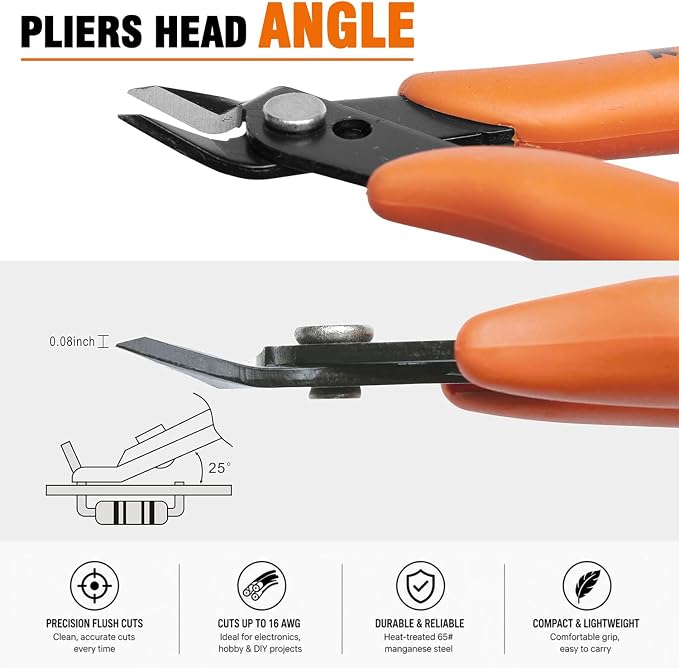 KATA Mini Flush Cutters, 5-Inch Wire Cutters Plier - Image 4