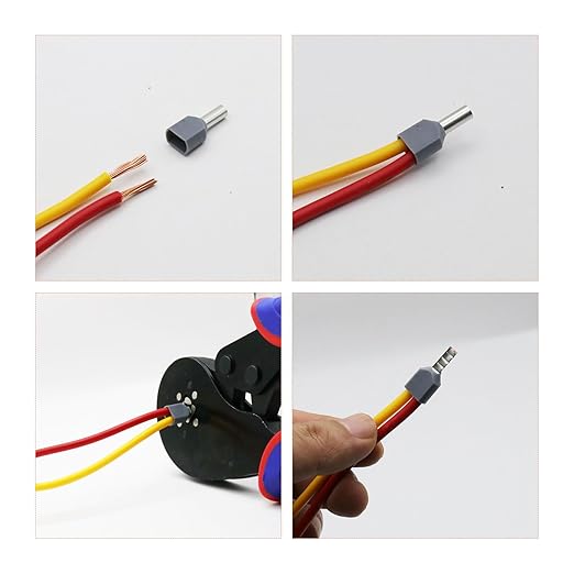 Fidioto Double Wire Ferrule Kit,1200pcs Dual Barrel Ferrules Terminal Set, Twin Ferrule Connectors Wire Ends Terminals Pins, AWG10~22 Twin Wire Ferrule Set and AWG6~22 Single-Line Ferrules