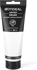 GOTIDEAL Acrylic Paint Titanium White Tubes Non Toxic Non Fading, Rich Pigments by GOTIDEAL