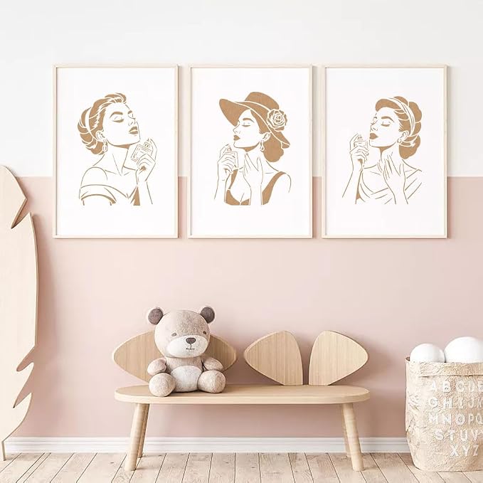 FINGERINSPIRE 4Pcs Perfume Woman Painting Stencil - Image 4