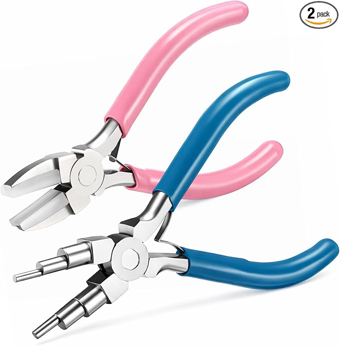 Mudder 2 Pieces Jewelry Making Tool Bail Making Pliers 6 in 1 Jewelry Wire by Mudder