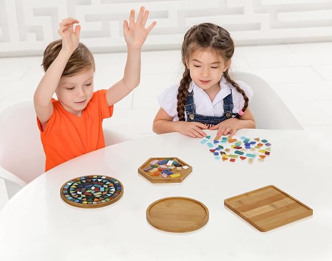Lanyani 10pcs Wooden Assorted Shapes Mosaic Bases - Image 6