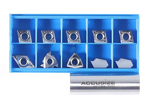 Accusize Industrial Tools 2 Pc of Each Kind of Carbide Inserts for 3988-0034, for Cutting Aluminum, 10 Pc, 3988-0034INSERTS