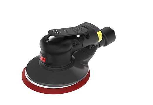 3M Random Orbital Sander, Xtract Pneumatic 88953, 6 in, with Central Vacuum Attachment, 3/32 in Orbit, Ergonomic and Lightweight ROS, .28 HP (209W) Motor