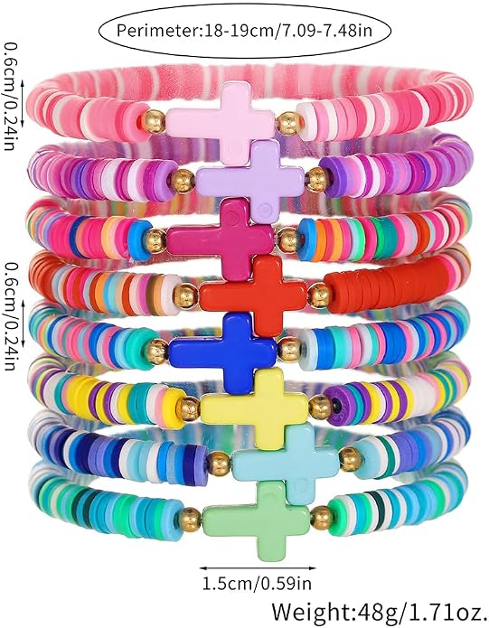 Heishi Surfer Clay Bead Bracelets Set - Image 7