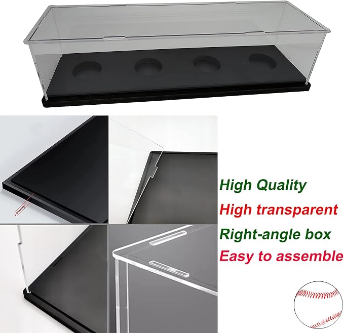 Baseball Display Case for 4 Pack in one, Baseball Holders for Balls Display - Image 4