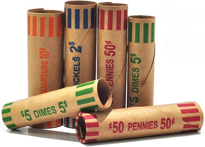 L LIKED 64 Assorted Preformed Coin Wrappers, Nickels and Dimes - Image 4