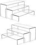 Goabroa 6 Pcs 8'' Clear Cupcake Display Risers, 3 Tiers Rectangular Risers by Goabroa