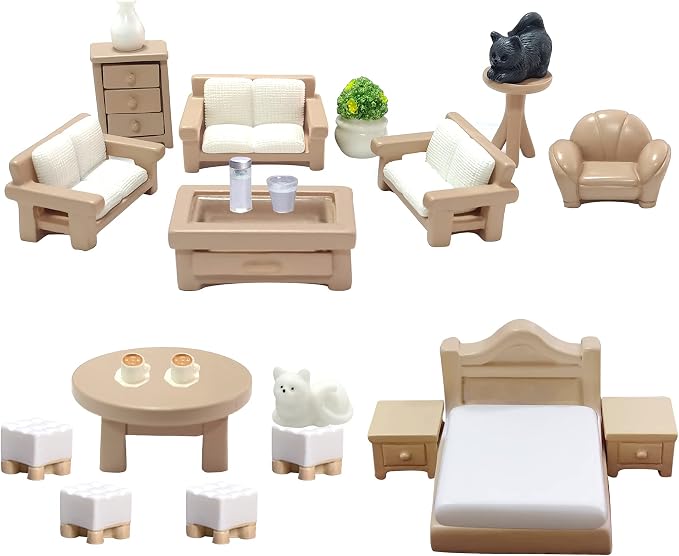 23 Pieces Dollhouse Mini Furniture Decoration Set DIY Accessories Including by Unknown