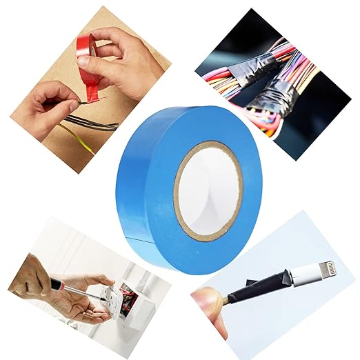 QILIMA Electrical Tape 10 Pack 3/4-Inch by 60 Feet,Lead-Free Flame Retardant Electrical Tape, Adhesive for General Home Vehicle Auto Car Power Circuit Wiring Blue (130mic)