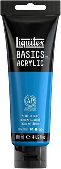 Liquitex BASICS Acrylic Paint, 118ml Tube, Metallic Blue by Liquitex