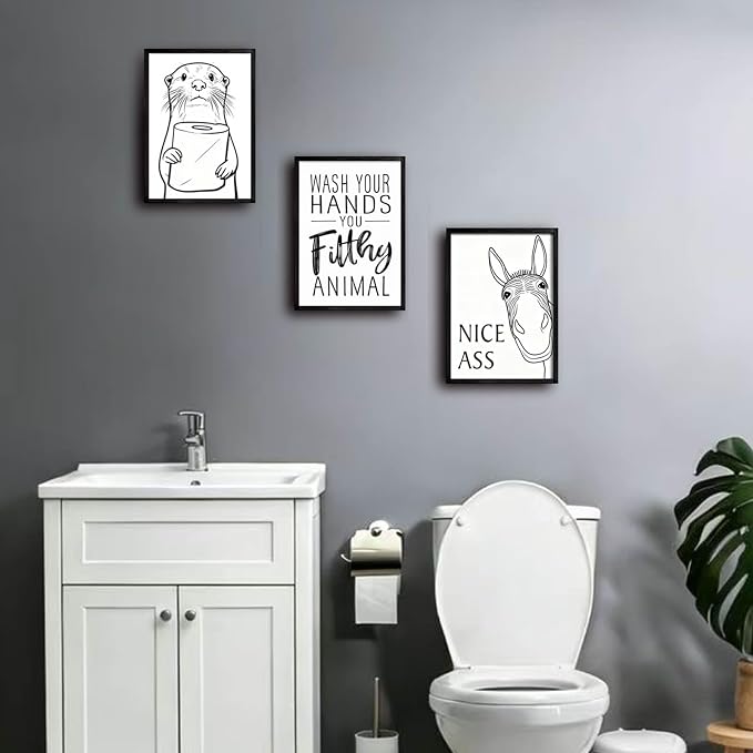 6 Pack Reusable Bathroom Stencils - Image 5