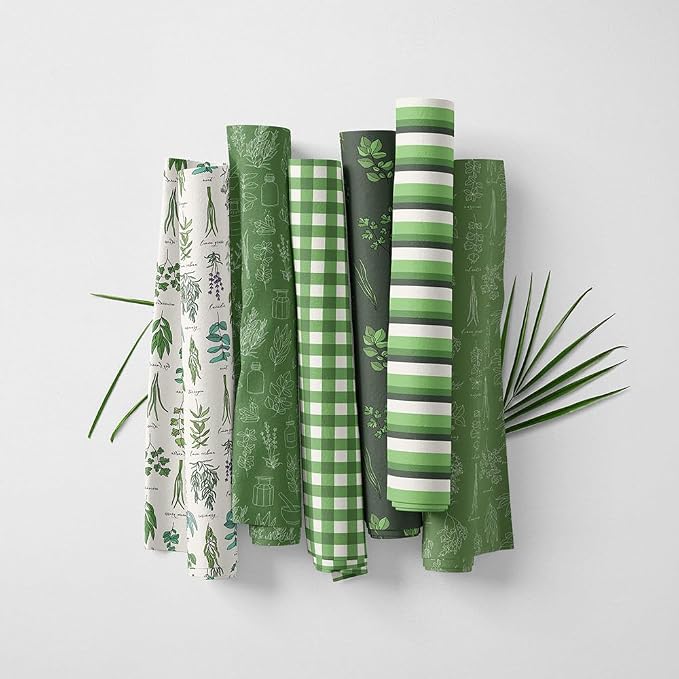 Patchwork Fabric Panel 100x155 cm, 100% Cotton Satin, 6 Coordinated Botanical & - Image 3