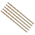 Drill Bit, #50 Cutting Diameter, 4341 HSS Gold Finish 118° Cutting Angle Number Jobber Bits - (Applications: for Drilling Soft Metal Plastic Wood), 5-Pieces