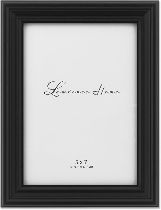 Lawrence Frames Black 5x7 Classic Detailed Picture Frame by LawrenceFrames