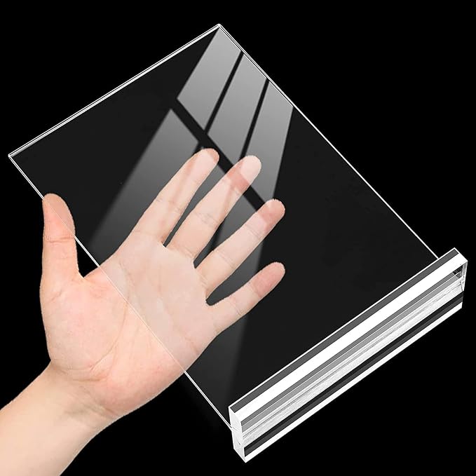 KOOLDE Acrylic Sign Holder 8.5x11 Inches 12 Pack T Shape Desktop Display Stand - Image 2