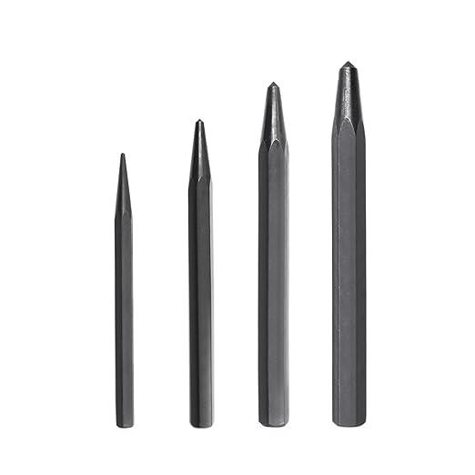 62215 Center Punch Set, Center Punch Metal Center Punch Tool 4-Piece Set