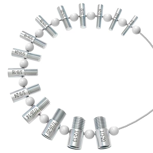 CKE Nut & Bolt Thread Checker (Inch & Metric) - 26 Male/Female Gauges,Stainless Steel - 14 Inch & 12 Metric