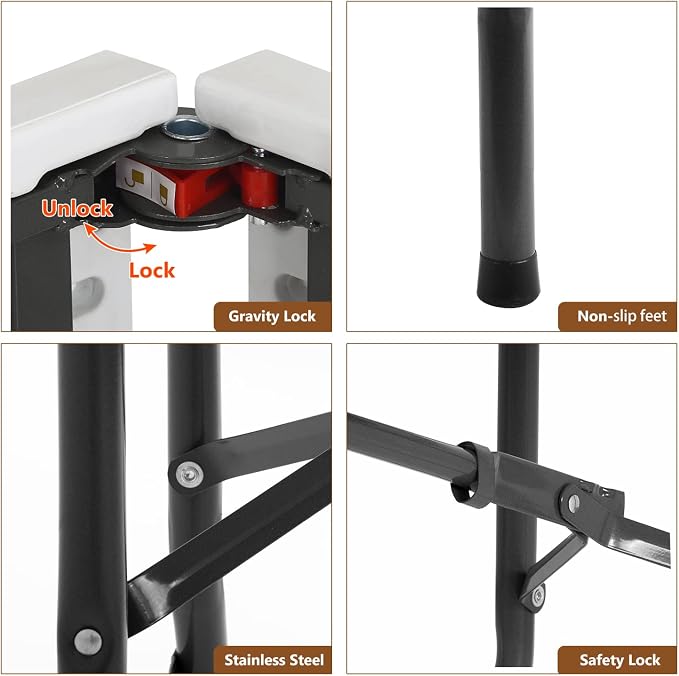 FDW 8FT Folding Table Half Portable Foldable Table Picnic Table - Image 3