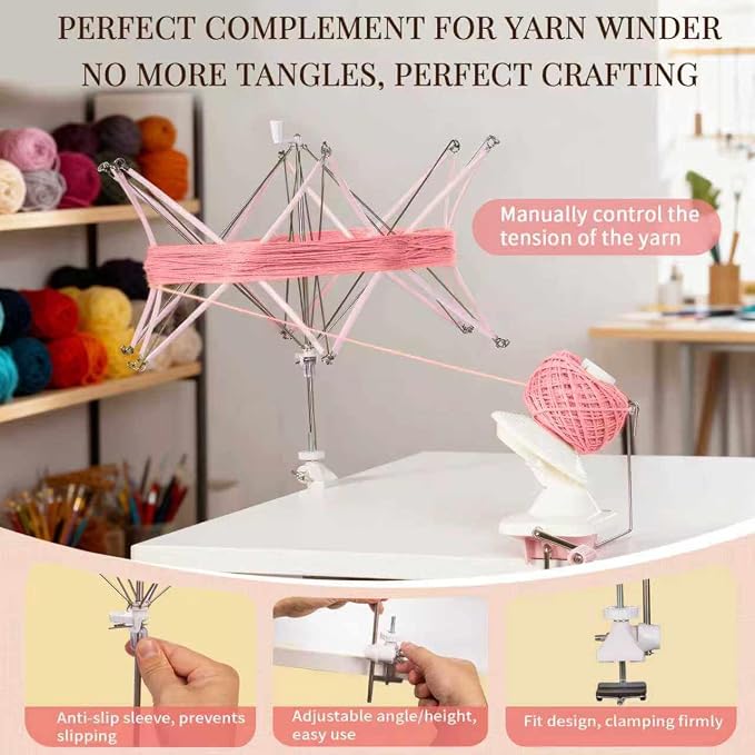 SPEENSUN Yarn Swift, Adjustable Angle/Height Yarn Umbrella Turn Loose Yarn into - Image 2