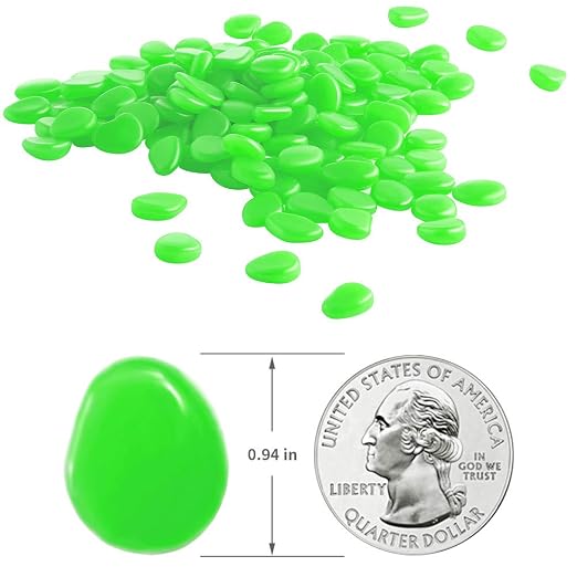 Glow Pebbles Green, Garden Lawn Yard, Fish Tank, Luminous Pebbles Powered by - Image 3