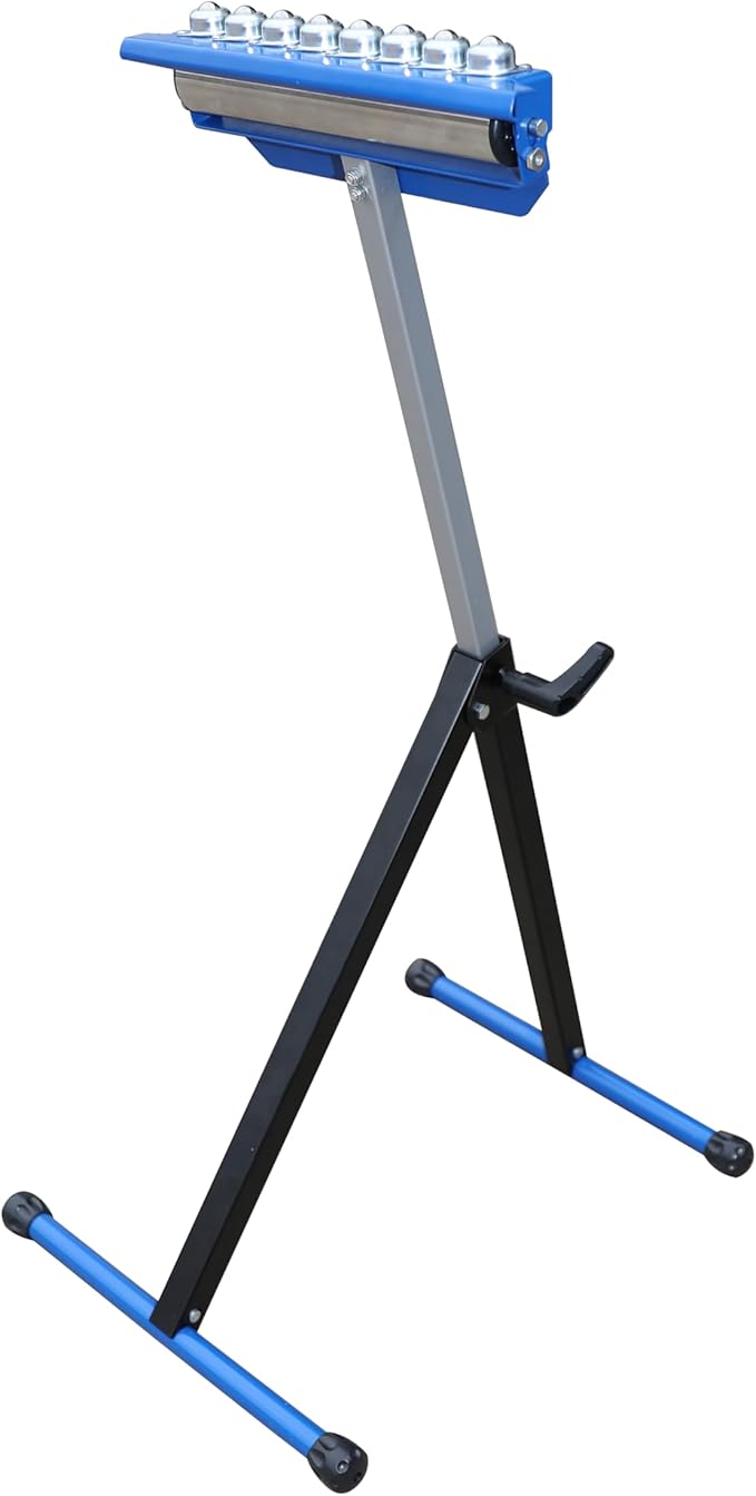 3-in-1 Roller Stand for Woodworking, Adjustable Height 26.77-44.09 In Heavy Duty Stainless Steel Folding Stand with Polished Multi-Directional Material Support for Table Saw, Miter Saw, Planers