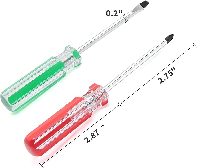 Piutouyar Magnetic Screwdriver Set 2 PCS, 3 Inch Steel Shaft Magnetic 5mm Phillips and Flat Head Tips Screwdriver for Computer Repairing, Automobile Tools and Home Appliances