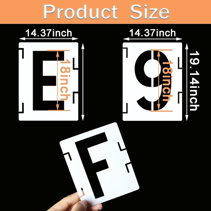 YEAJON 18 Inch Letter Stencils Symbol Numbers Craft Stencils, DIY Art Projects - Image 2