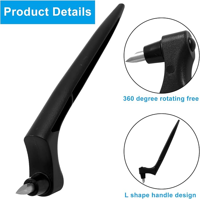 Black Craft Cutting Tools Pen | 3 Different 360 Degree Rotating Blades - Image 4