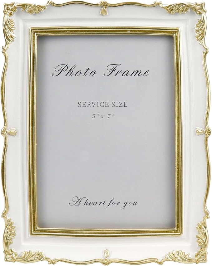 Coshar Vintage Photo Frame 5 x 7 Inch Beige | Antique Picture Frame, Glass Front by Coshar