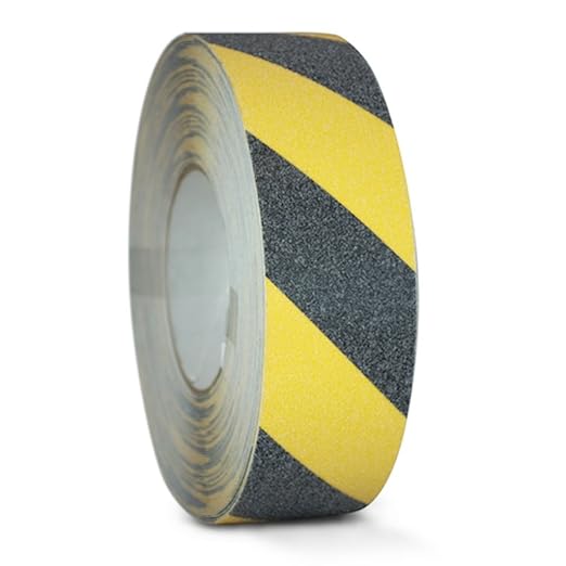 GGR Supplies T.R.U. NST-20B/Y Black and Yellow Non-Skid Tape 6 in. Wide x 60 ft. Length Safety Way 60 Grit Anti Slip Traction Tape 32 Mil No Slip