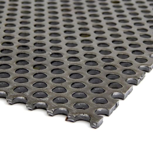 OnlineMetals A36 Carbon Steel Perforated Sheet, Unpolished (Mill) Finish, Hot Rolled, Staggered 0.1875" Holes, ASTM A36, 0.06" Thickness, 16 Gauge, 24" Width, 24" Length, 0.25" Center to Center