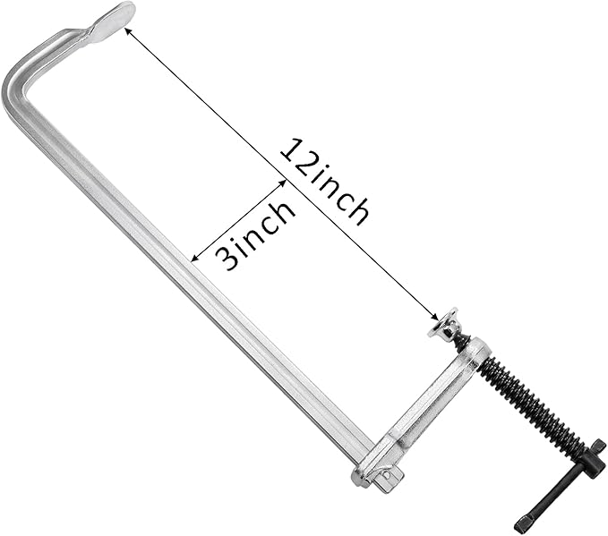 SOUJOY 4 Pack Bar Clamp for Welding, 12 Inch F Clamp, Light -Duty Steel Drop Forged Bar Clamps with Max 450Lbs Load Limit for Welding, Woodworking, Metal working, DIY and Crafts