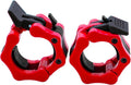 Barbell Clamps 2 inch, Heavy Duty Exercise Collars 2" Quick Release Pair of Locking Pro Olympic Weight Bar Plate Locks Collar Clips Weightlifting Fitness Training - Red w/Black