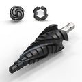Four Spiral Flute Step Drill Bit, 3/16" - 7/8"(12 Sizes) 1/4" Hex Shank Cobalt Step Drill Bit Fully Coated with TiAlN for Metal, Stainless Steel, Aluminum, Plastic