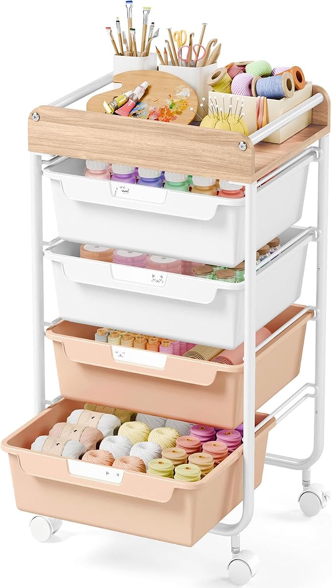 Rolling Craft Storage Cart by SYKIARIOL