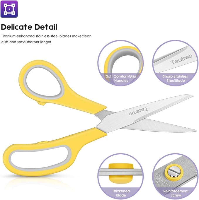 Scissors Bulk Set of 60-Pack, Taotree 8"Scissors All Purpose Heavy Duty | Sharp - Image 4