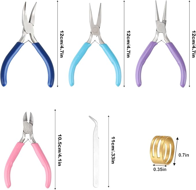 4 Pack Jewelry Making Pliers Tools Set, Jewelry Making Needle Nose Chain Nose - Image 2