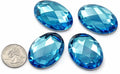 40x30mm Blue Aqua A21 Large Flat Back Oval Acrylic Rhinestones Cosplay Costume by Allstarco