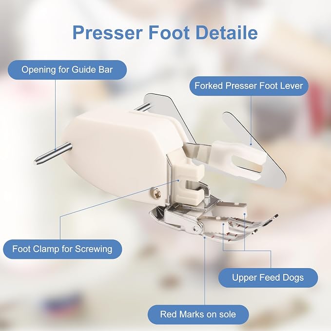 Presser Foot Open Toe Walking Foot Quilting and Sewing Thick Fabrics Compatible - Image 2