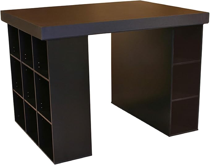 Project Center Desk with Bookcase and 3 Bin Cabinet-Black - Image 3