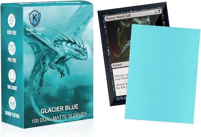 Glacier Blue Dual Matte Card Sleeves, Katomula Card Sleeves by Katomula