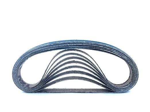 3/8 x 13 Inch Sanding Belts - Starcke Premium 80 Grit Blue Zirconia Cloth Belt Sanders for Woodworking, Metal, Composites & Aluminum, Autobody Sandpaper Belts, Narrow Air File Belt Sanding - 30 Pack