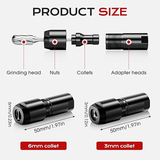 Angle Grinder Conversion Accessories Adapter Kit, 2025 Bloomy Flower Calendar, Interface Connector Adapter for Angle Grinder Polisher Drill Bit Connecting Tool for 6mm+3mm Conversion (2 set-6mm+3mm)