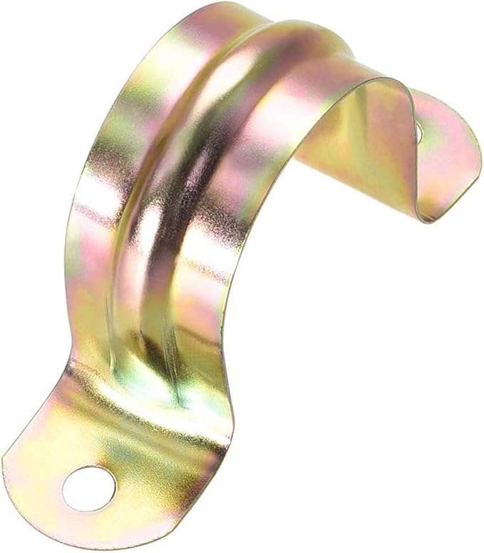 5 Pcs 4inch Rigid Pipe Strap,Two Hole Strap U Bracket Iron, Widened Tube Strap Tension Clip Assortment Kit Heavy Duty Pipe Clamp（110mm）