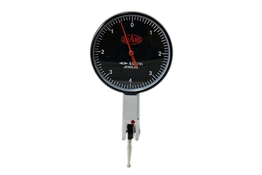 Shars 0.008" Large Black Face Dial Test Indicator, 0.0001" Graduation, 1.5" Face Diameter 303-3210B P]