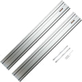 POWERTEC 110" Track Saw Guide Rail Joining Set for Kreg Track Saws, Include 2x55" Extruded Aluminum Guide Rail and 2 Rail Extension Connectors Perfect for Repeatable Rip Cuts & Crosscuts (71991)