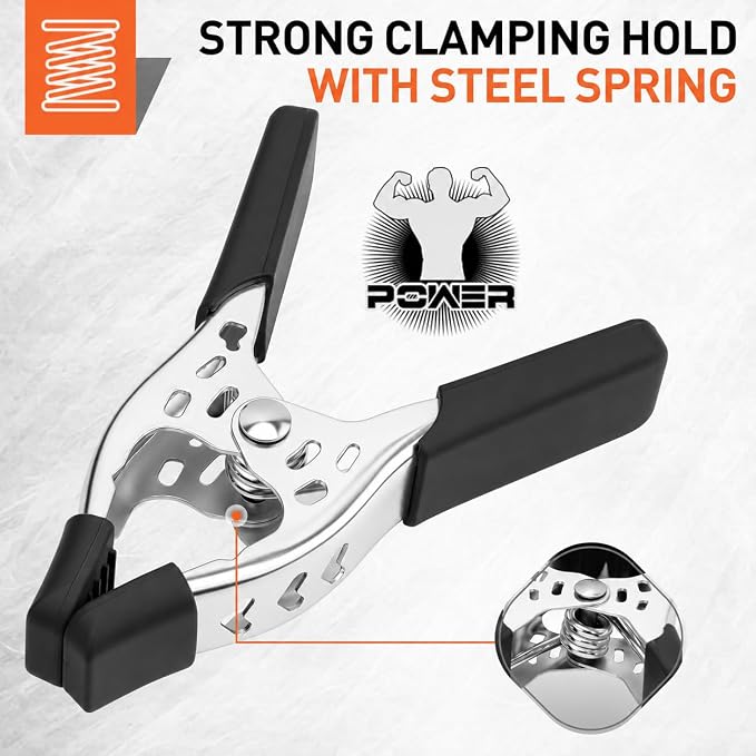 HORUSDY 8-Piece 4" inch Spring Clamp, Heavy Duty Spring Metal Spring Clamps - Image 3
