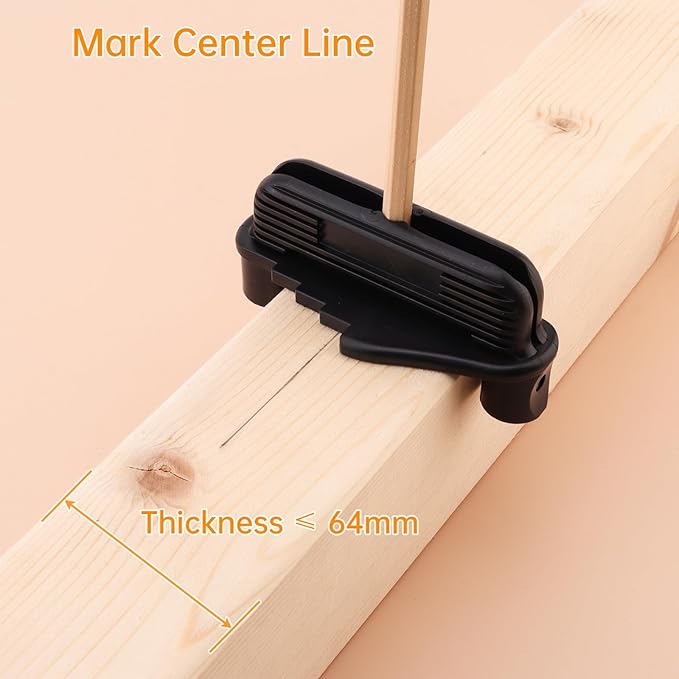 Center Scriber, Multifunction Magnetic Center Finder Tool, Woodworking Offset Marking Gauge for Carpentry with Hexagonal Pencil, Pencil Sharpener, Magnetic Scriber (Black)